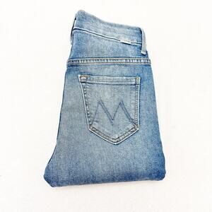 Mother High Waisted Looker Ankle Fray Shoot to Thrill Denim Jeans Size 25